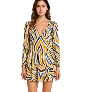 Anthropologie Hutch Zebra Print Smocked Mini Dress Size XS NWT
